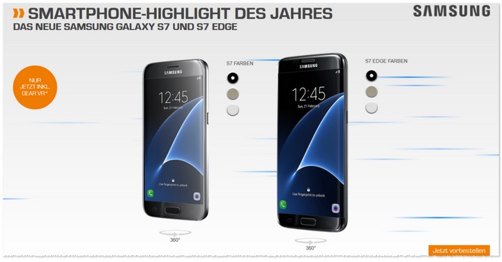 doorgaan met ui voorzetsel Bester Samsung Galaxy S7 edge Vertrag im Vergleich